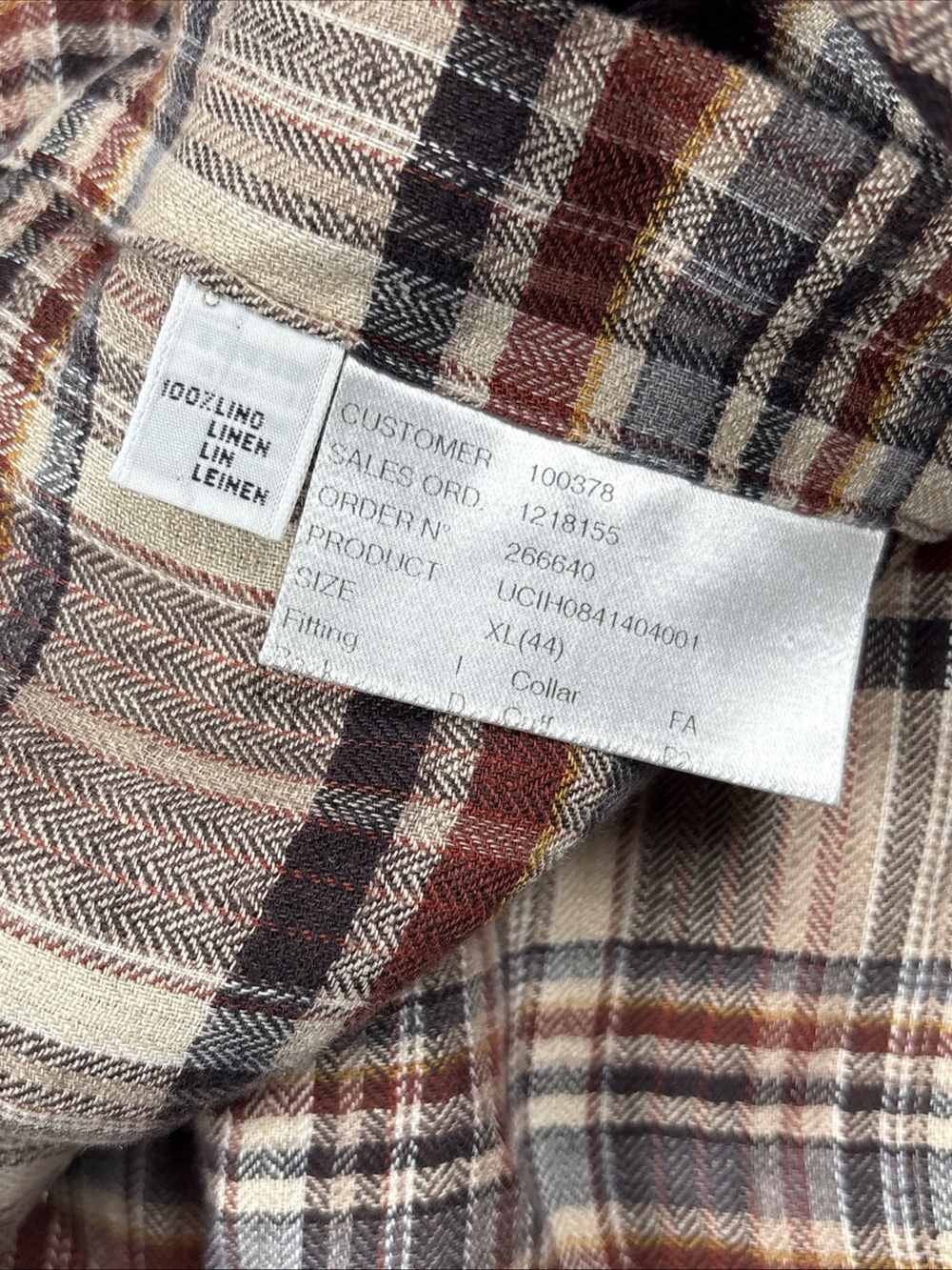 KITON Men's Plaid Button-Up Shirt in Beige and Brown - Picture 6 of 9
